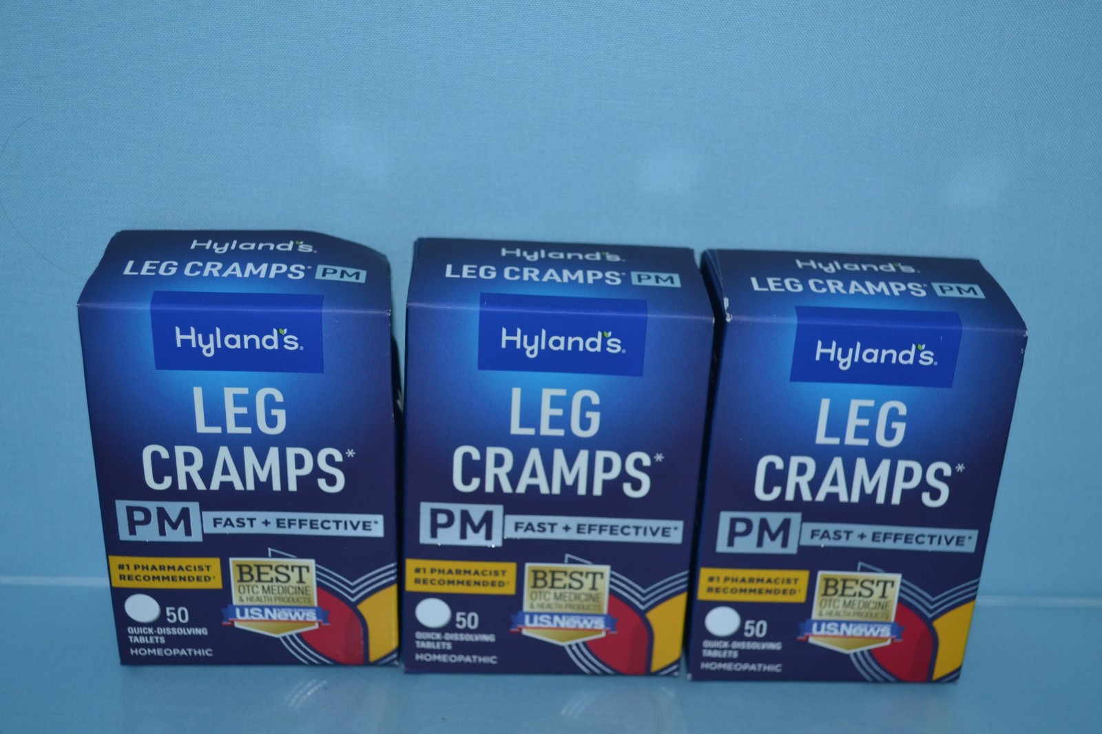 (3) Hyland's Leg Cramps Pm, 50 Tablets In Each, Homeopathic, Exp. 03/2028