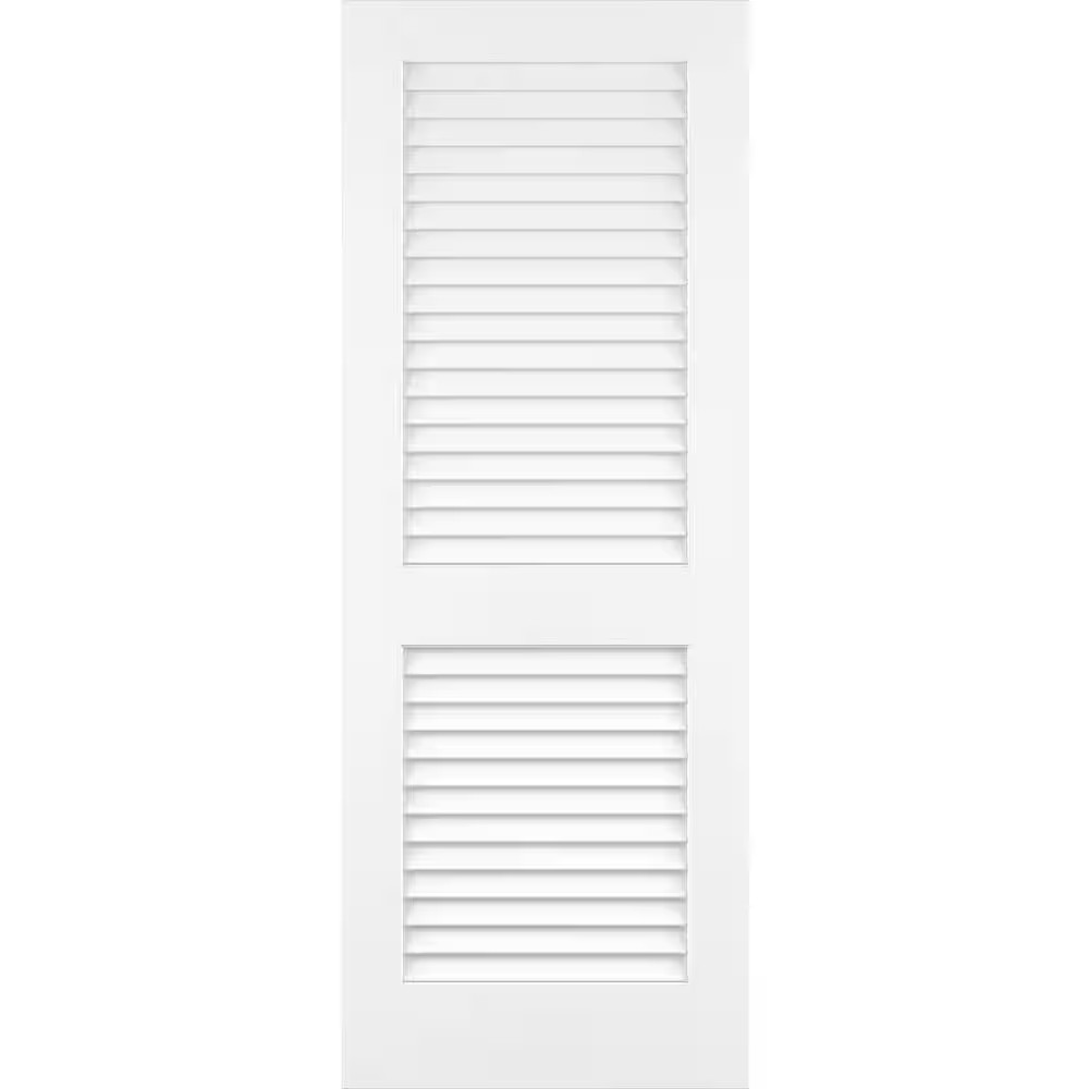 32 In. X 80 In. Plantation Louver White Solid Core Pine Interior Door Slab