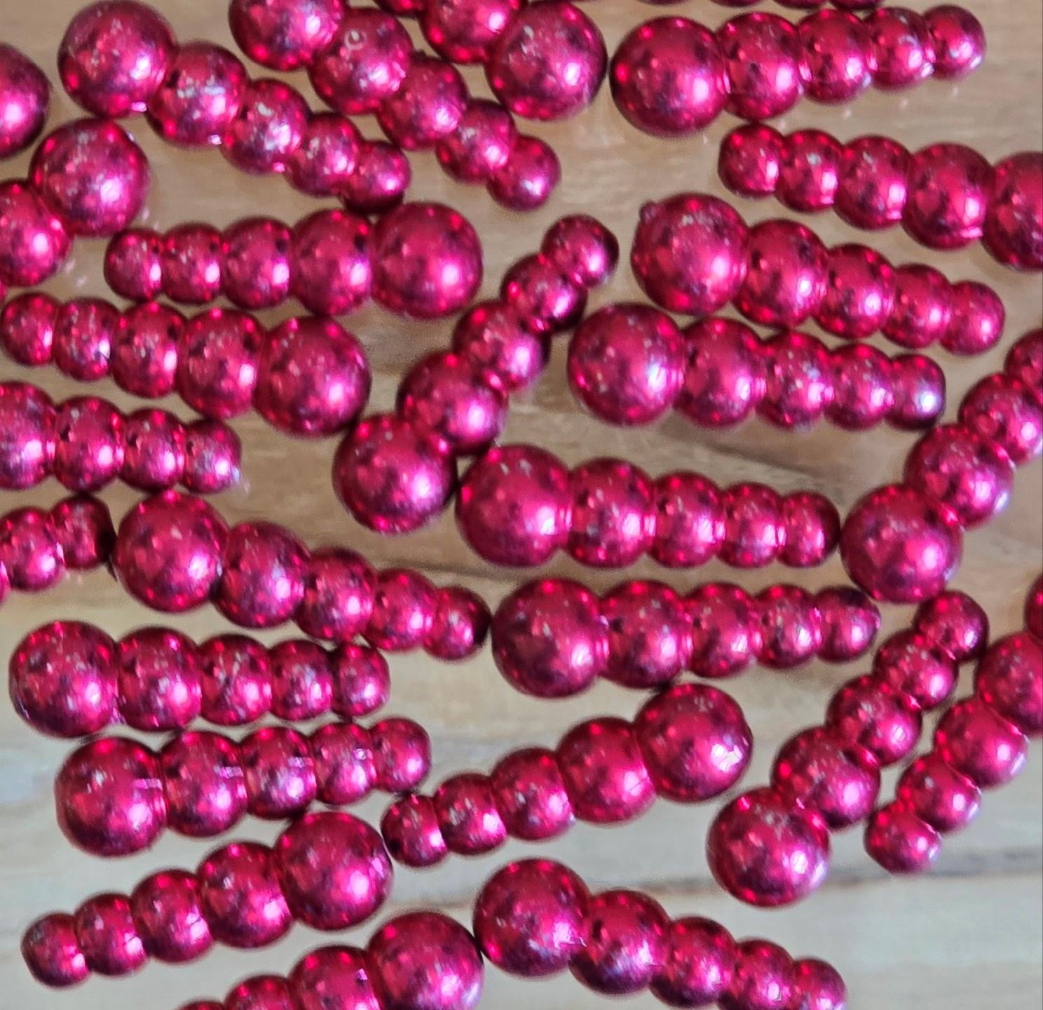 (27) Metallic Salmon Red Stacked Beads 3/4" 5 Stacked Beads Lure Making DIY Rigs