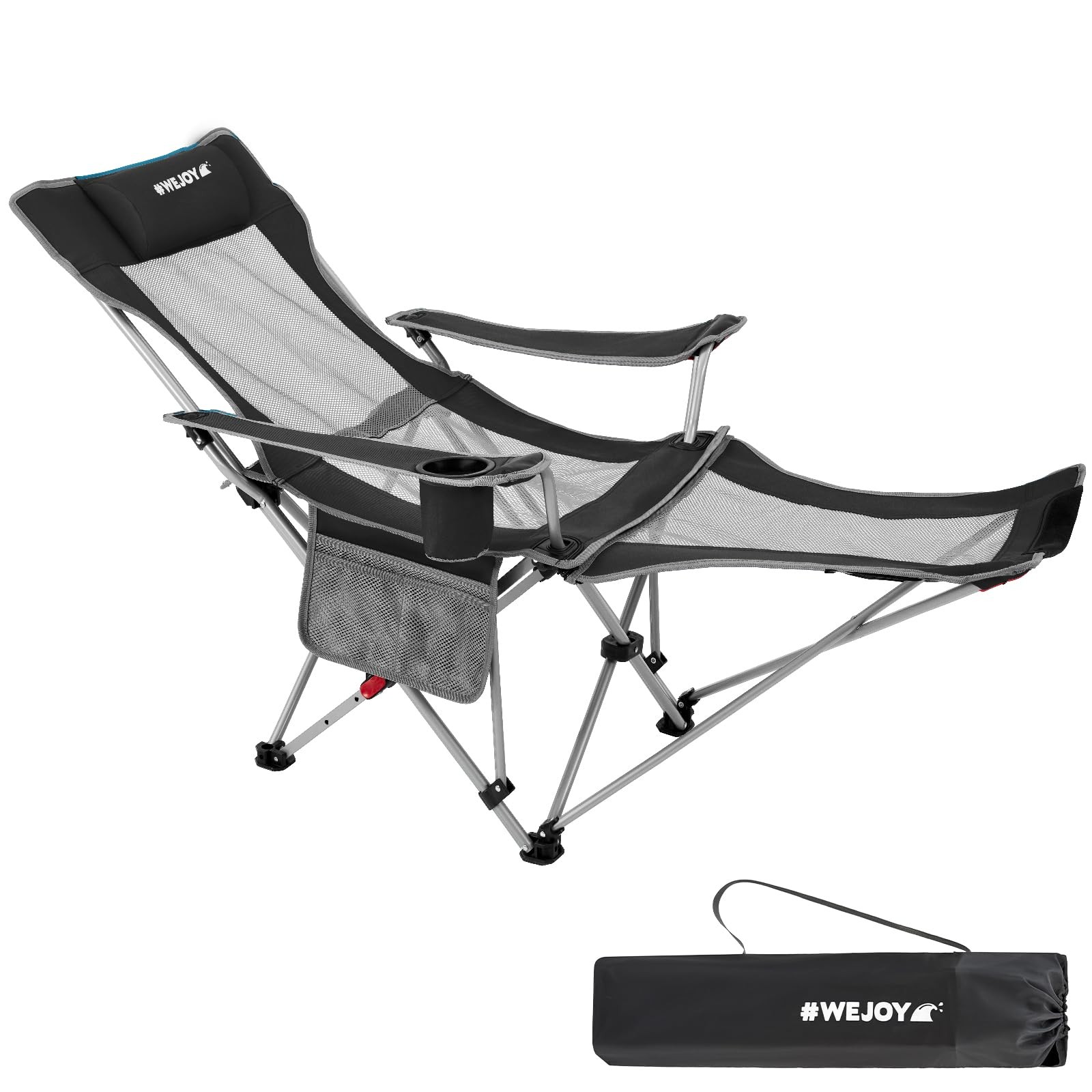 #WEJOY 2-in-1 Reclining Camping Chair, Lightweight Folding Camping Chair with...