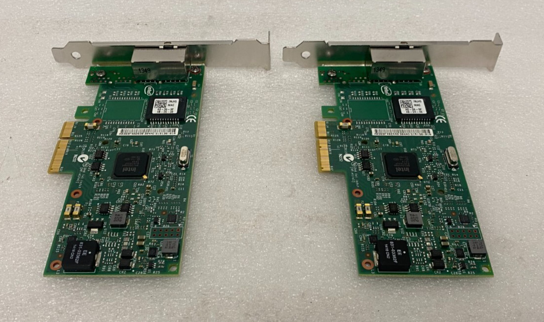 Lot of 2x Dell 7MJH5 07MJH5 Intel Ethernet Server Adapter I350-T2 Full Bracket