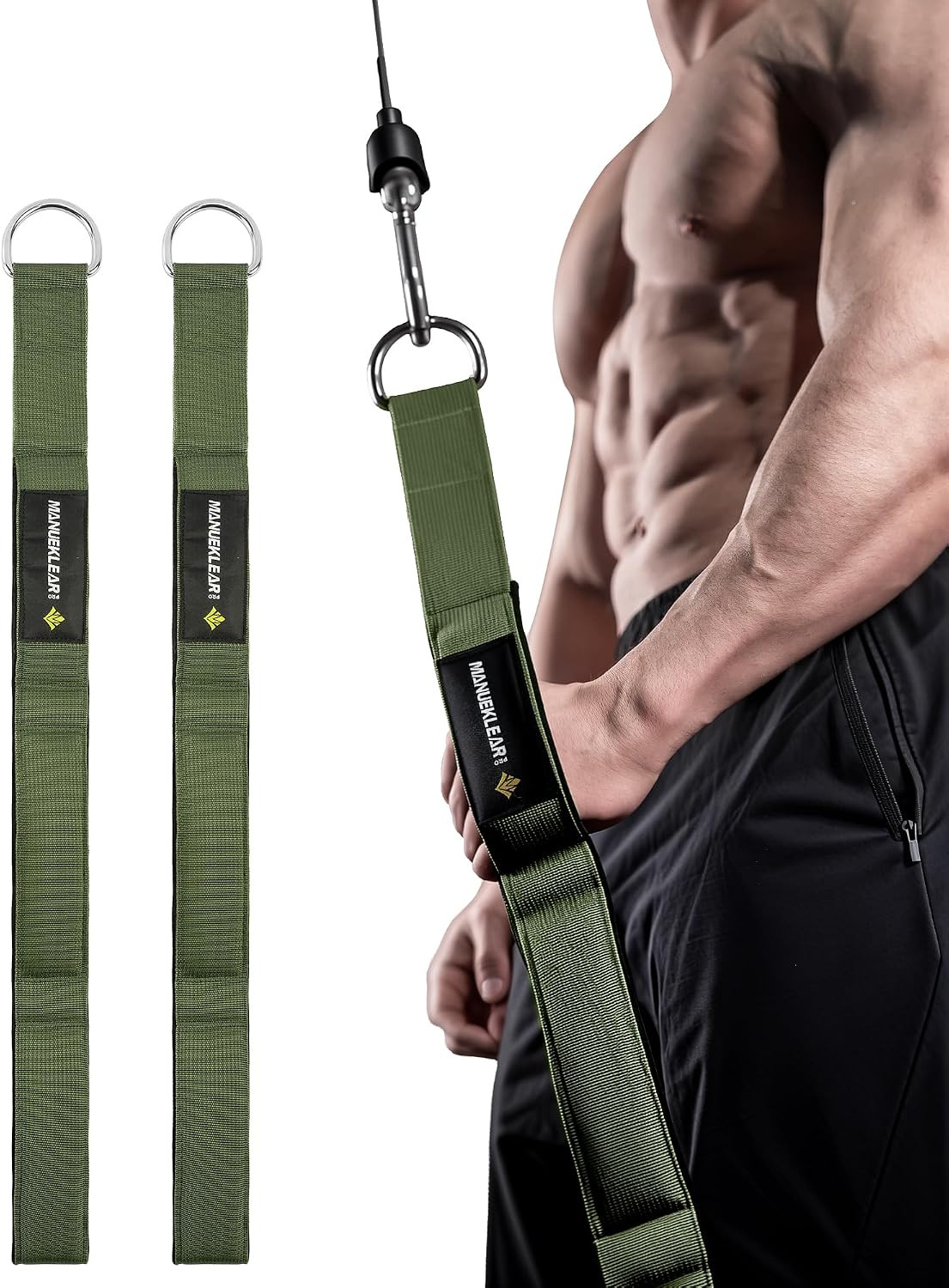 MANUEKLEAR 3 Grip Lengths in 1 Tricep Rope Cable Attachment with Ergonomic