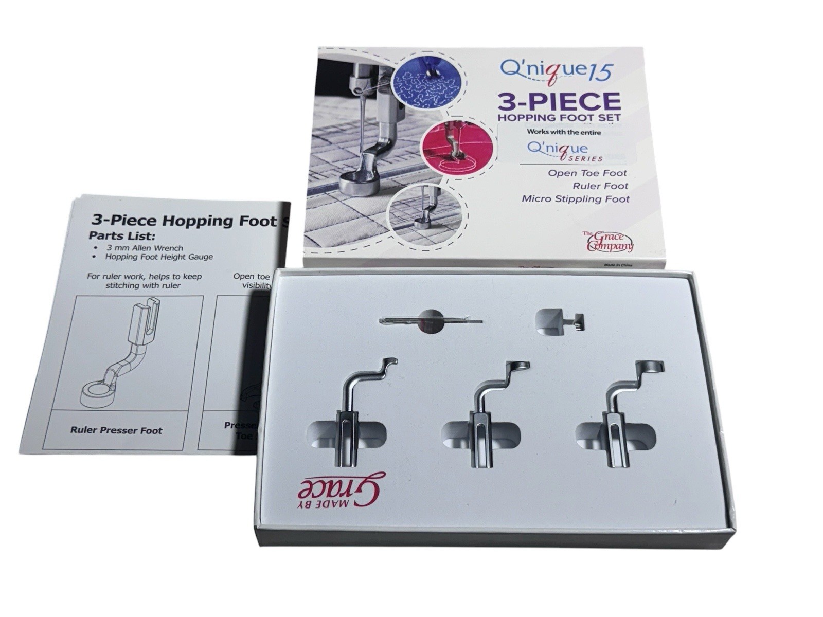 The Grace Company Q'Nique 15 3-Piece Hopping Foot Set