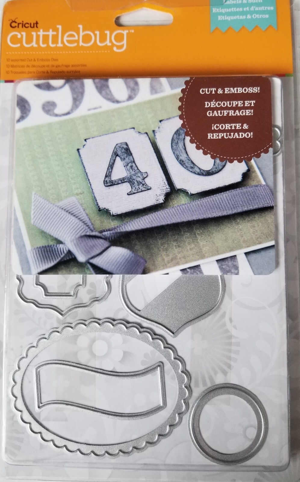 Cricut Cuttlebug LABELS & SUCH Cut & Emboss Dies~10 pcs Set~ Scrapbooking, Cards