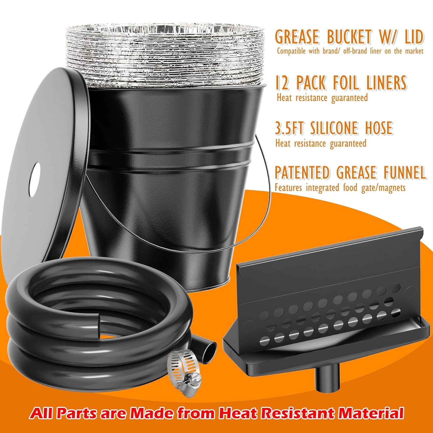 Rear Grease Drainage System for Blackstone Grease Catcher Upgrade, Blackstone...