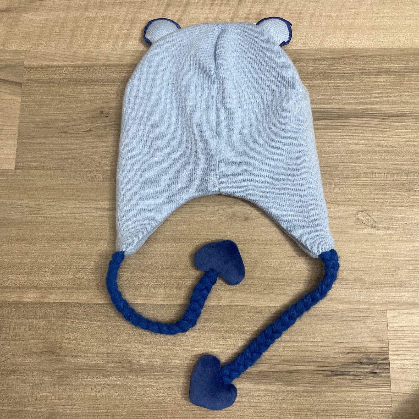 NEW Care Bears Laplander Hat Grumpy Bear Blue Fleece Lined Heart Braided Winter