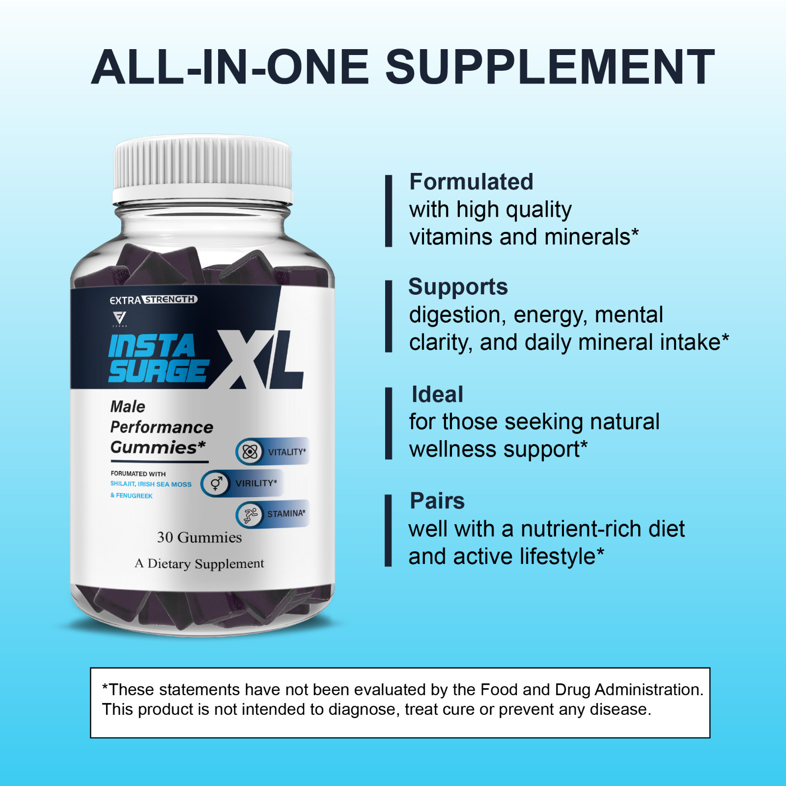 Insta Surge XL Performance, InstaSurgeXL Advanced Formula (30 gummies)