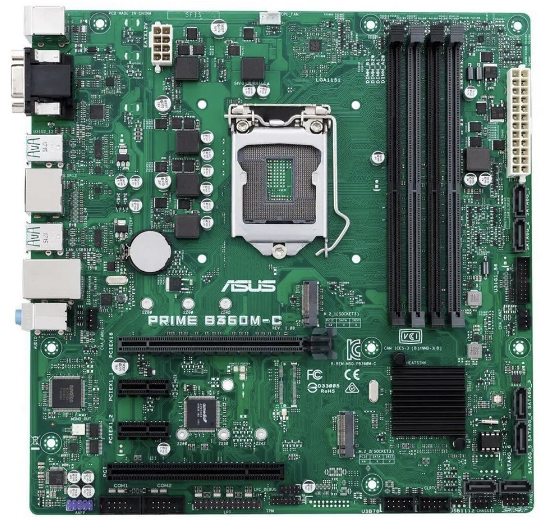 ASUS PRIME B360M-C/CSM LGA1151 DDR4 Intel B360 Chipset mATX Motherboard