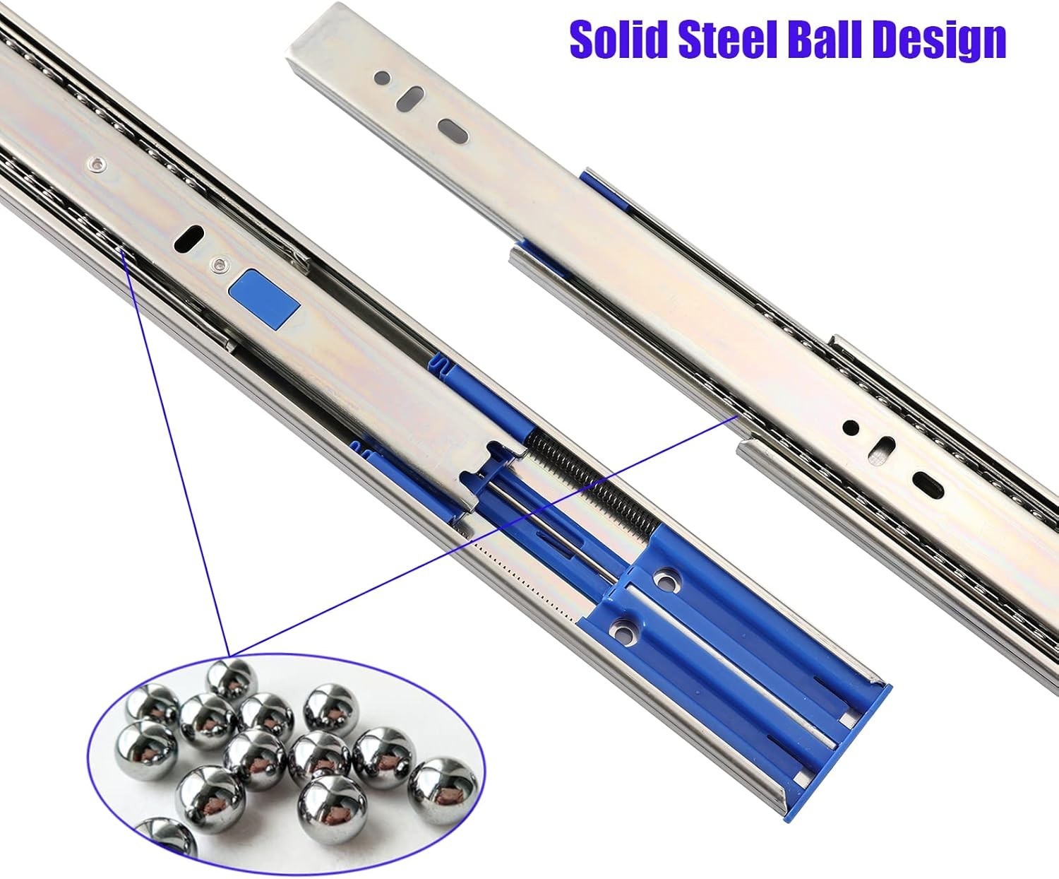 Heavy Duty 22'' Soft Close Drawer Slides - Full Extension with 10 Pairs Included