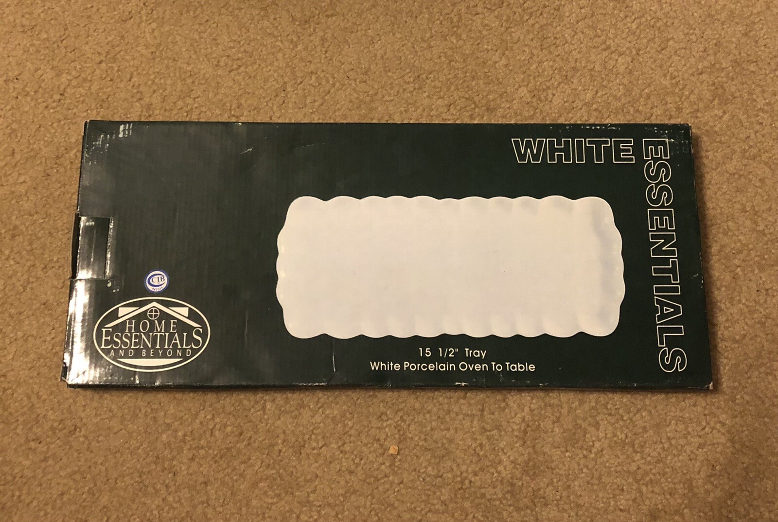 White Essentials 15 1/2" tray in White porcelain- 15 x 6 Inch NEW