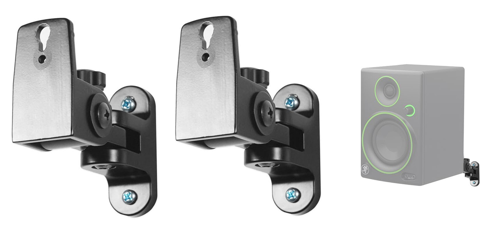 (2) Hidden Wall Mount Swivel Brackets For Mackie CR4 Studio Monitor Speakers