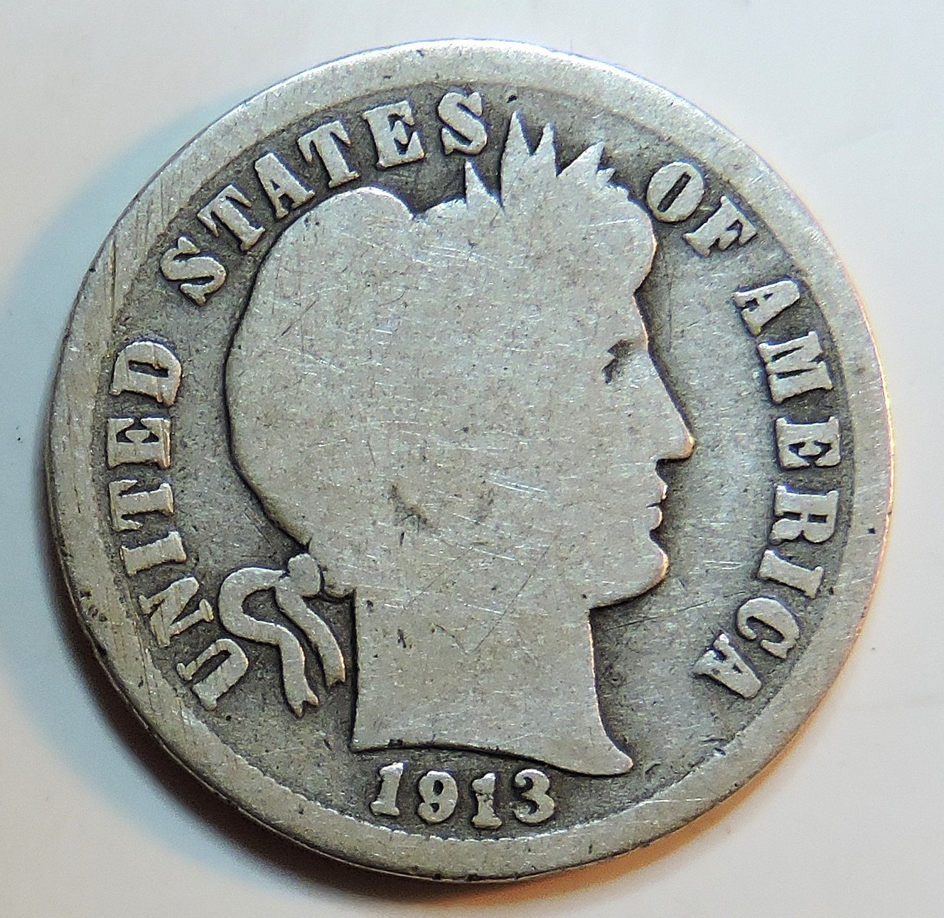 1913 Silver Barber Dime