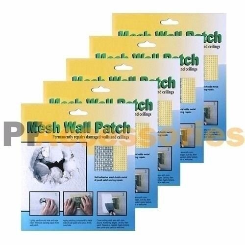 5 Pcs 4" x 4" inch Adhesive Mesh Wall Repair Patch for Damaged Drywall Ceiling
