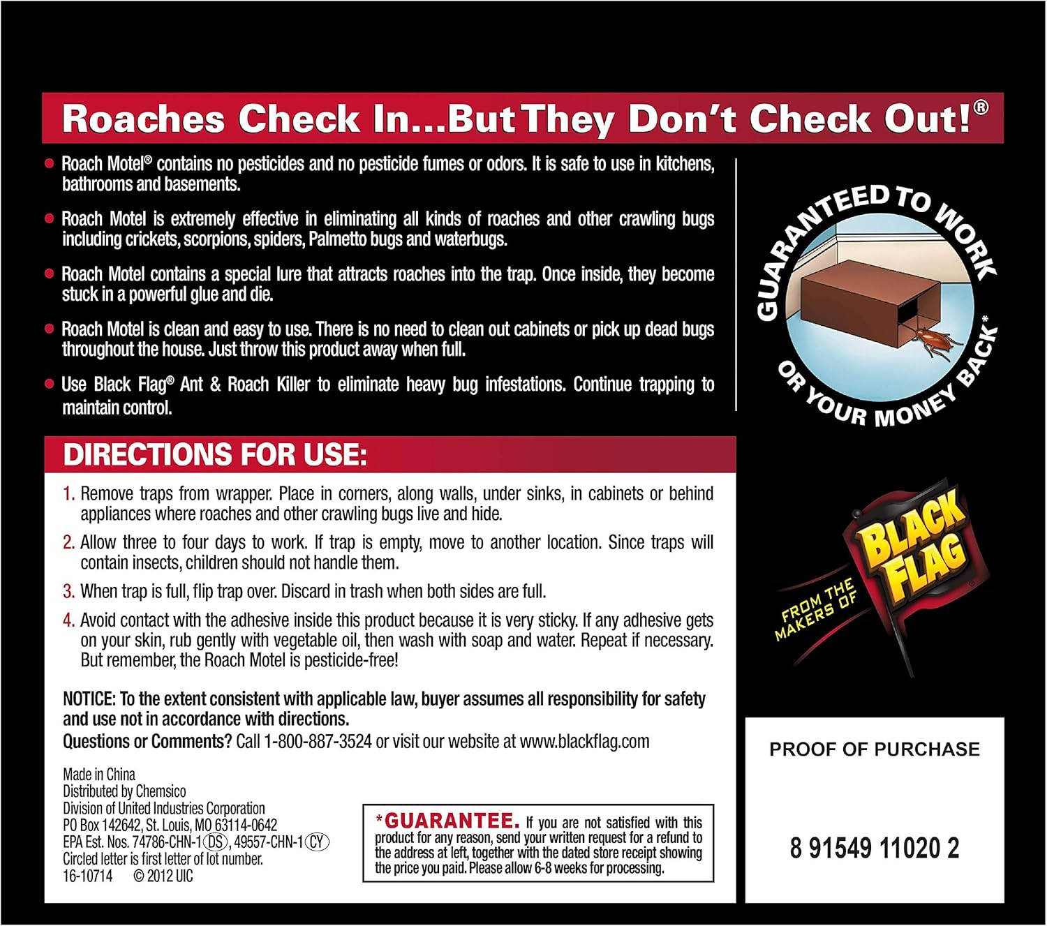 Black Flag Roach Motel Traps, 2-Count, 1-Pack