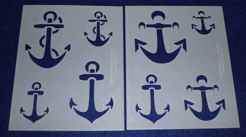 2 Piece Set -Mylar 14 Mil Anchor Stencils  Painting/Crafts/Stencil/Template