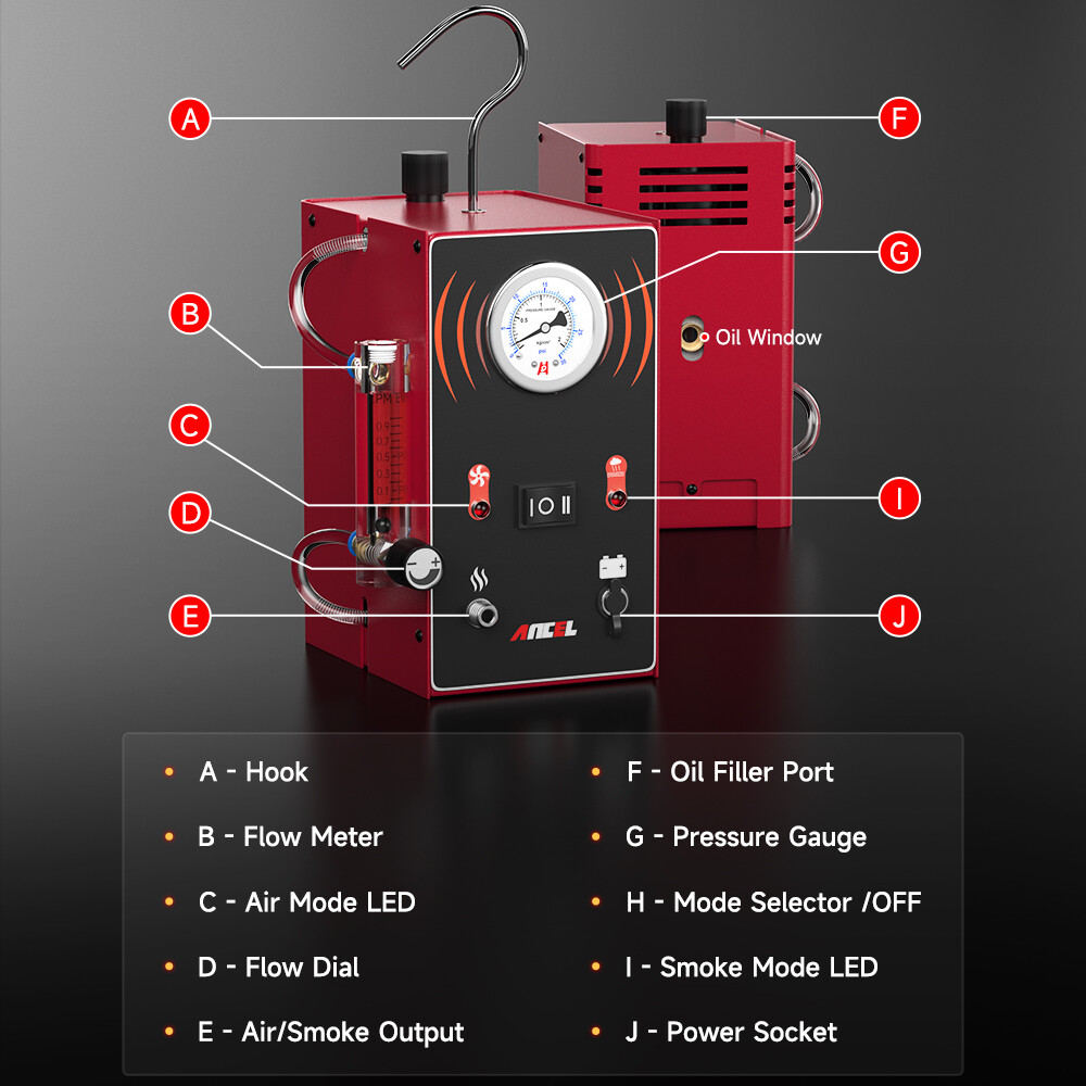 ANCEL S300 EVAP Auto Smoke Machine Leak Detector Vacuum Diagnostic Tester Tool