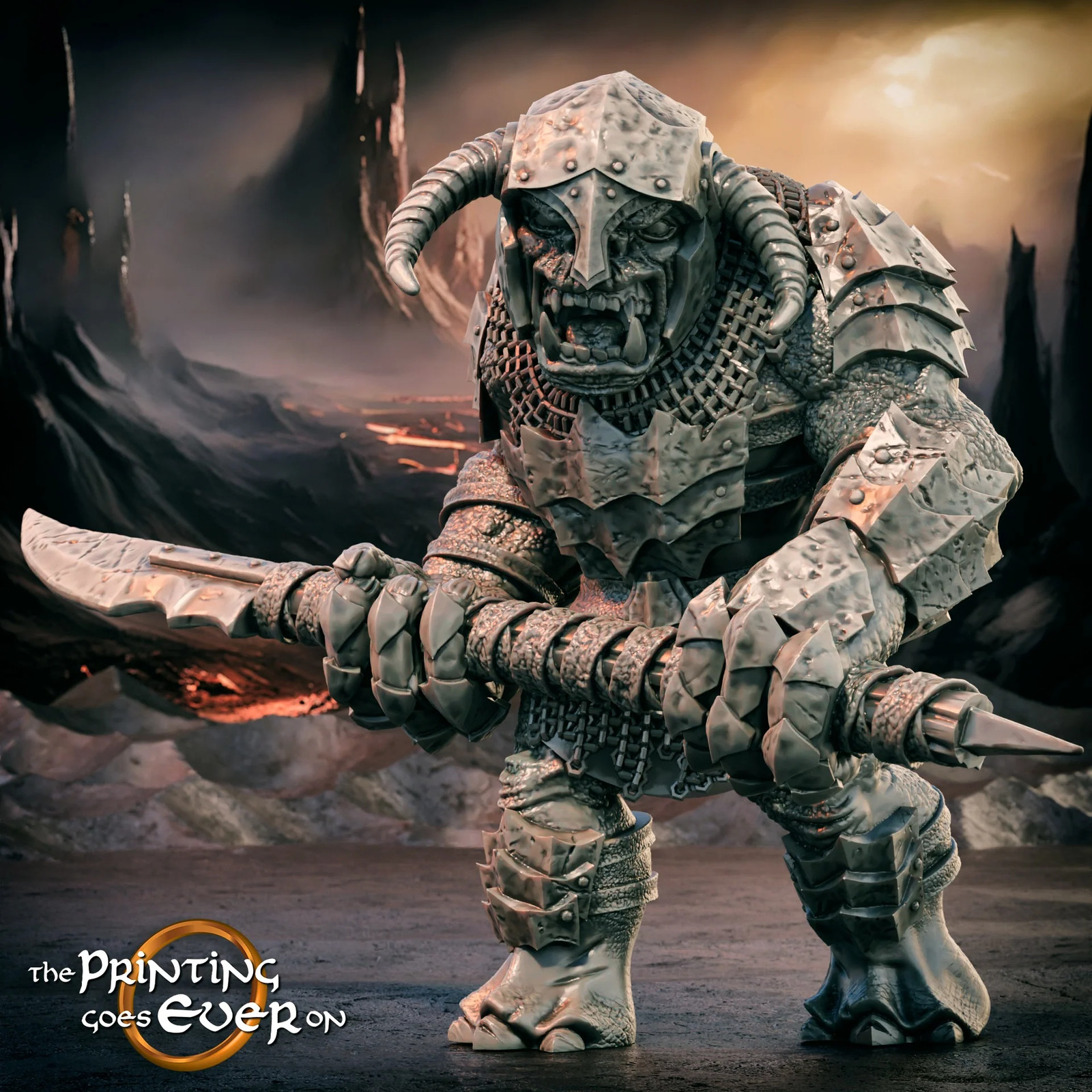 Morthan War Troll Chief - 28-32mm Gates of Evil - Resin Tabletop Miniature