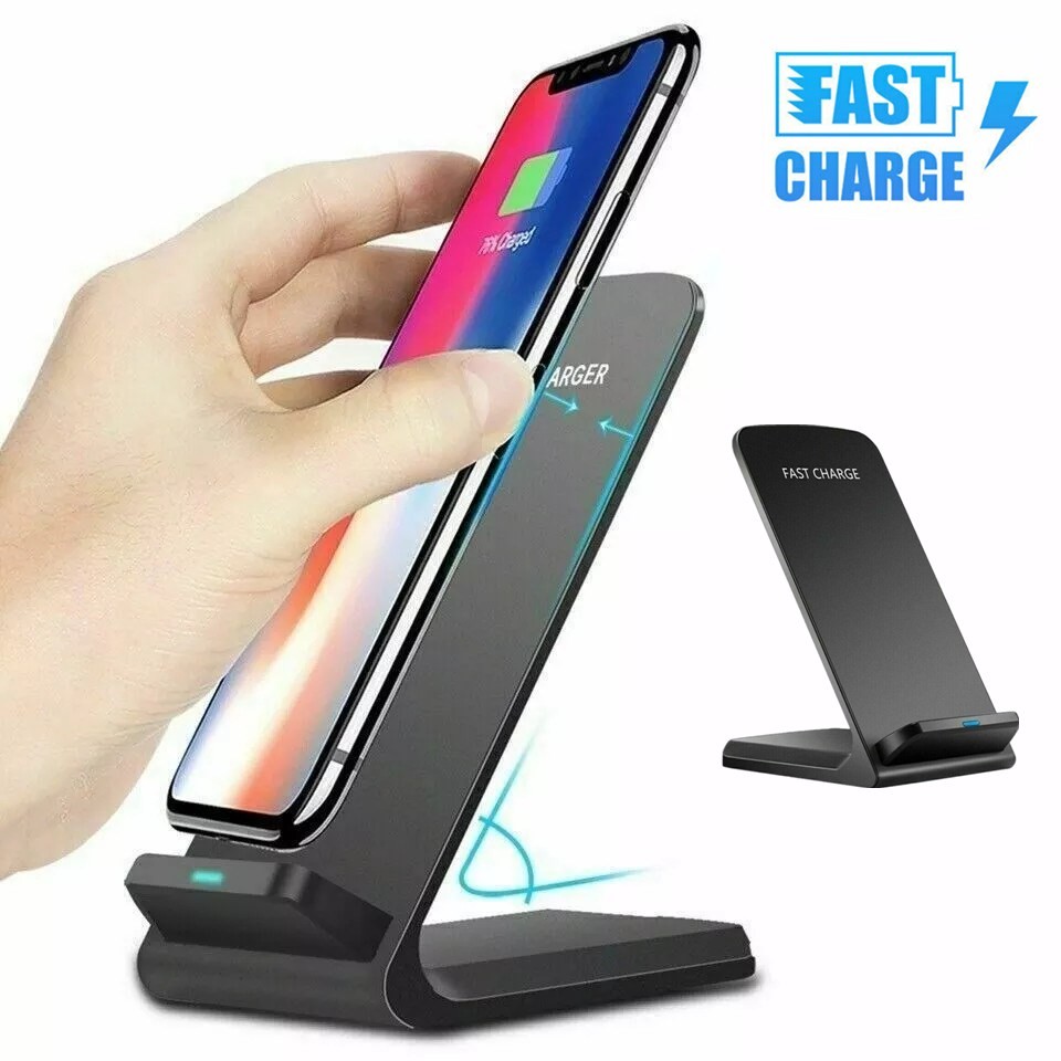 1/2 Pack Fast Wireless Charger Desk Dock Stand Cradle iPhone Samsung Android US