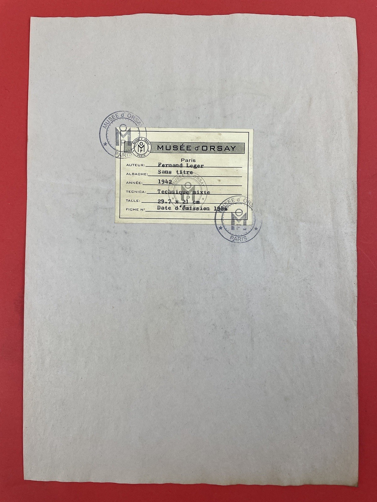 Fernand Leger Drawing on paper (Handmade) signed and stamped
