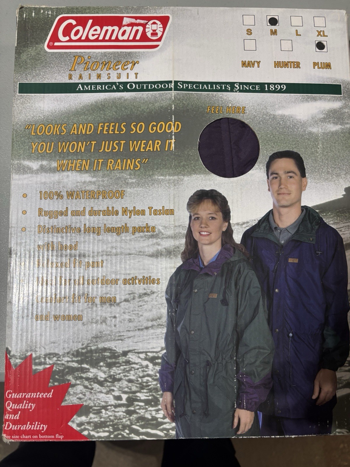 Coleman PVC/Polyester Rain Suit 2 Pieces New Size Medium Plum