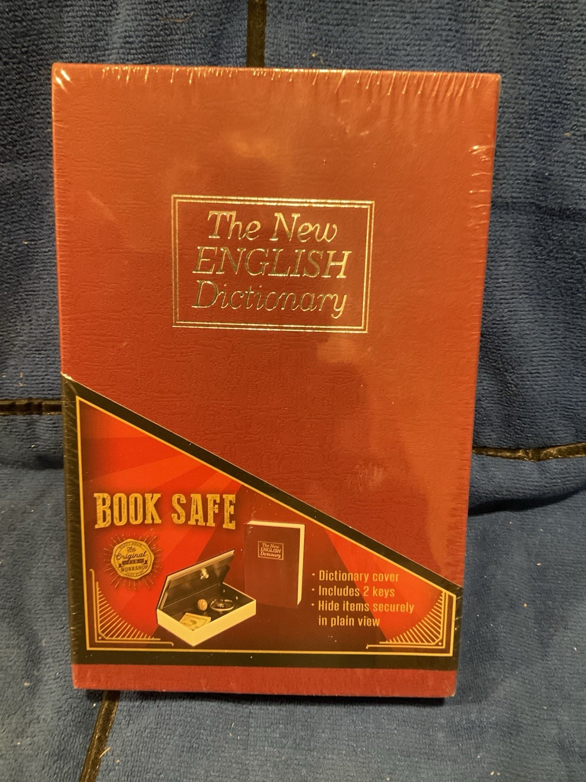 English Dictionary Secret Book Safe + 2 Keys Burgundy