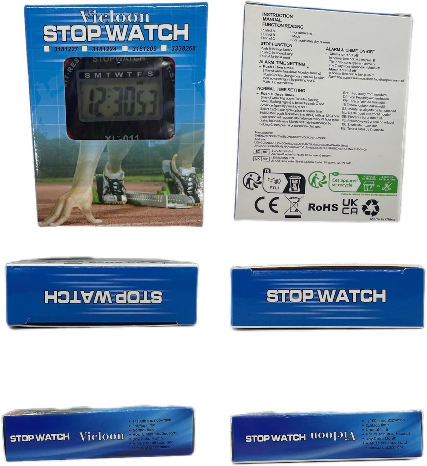 Multi-Function Sport Timer with Lanyard – 12/24 Hour Display for Coaches & Kids