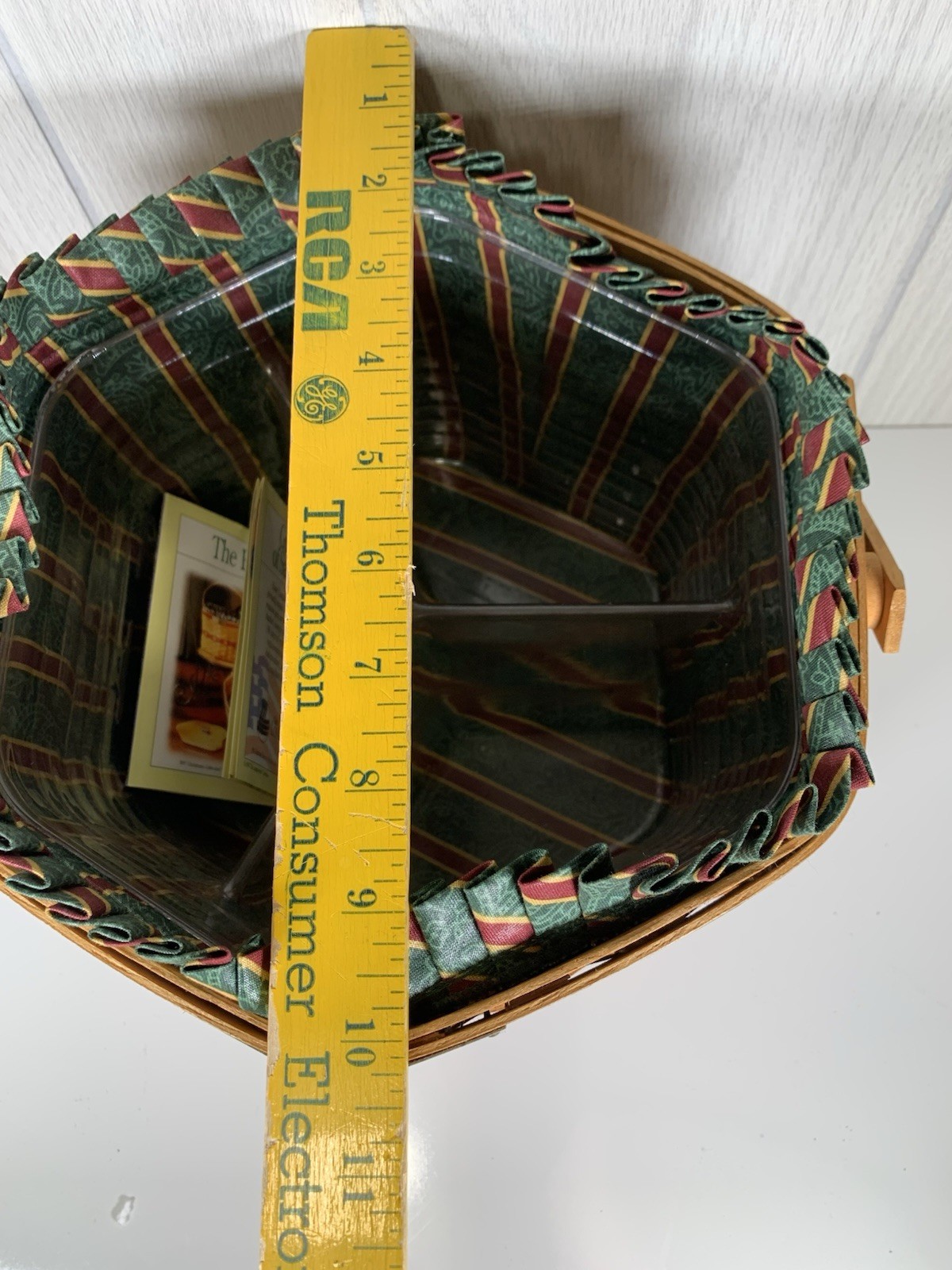 Longaberger Snowflake Christmas Basket 1997 Imperial Stripe Liner Protector
