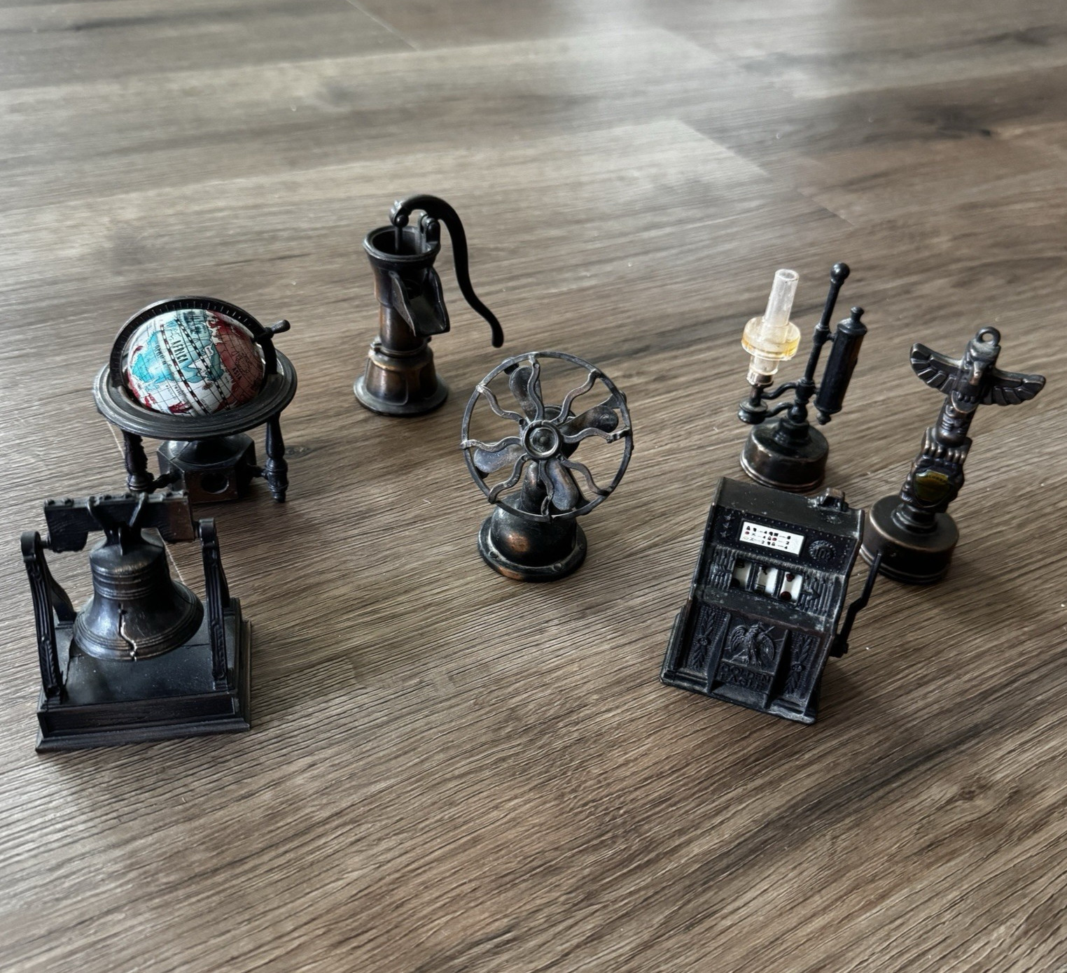 Lot Of 7 Vintage Die Cast Miniature Pencil Sharpeners - 1970s - Hong Kong