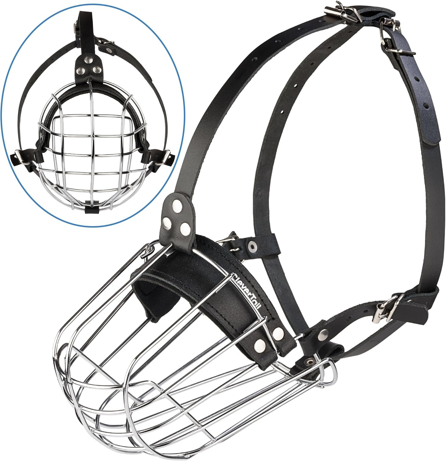 Metal Pitbull Muzzle for Large Sized Dog – Basket Muzzle for Dogs with Adjustabl
