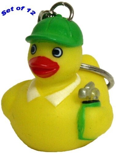 Golf Rubber Duck Keychain Gift Pack of 12, Sports Duck - Waddlers Brand
