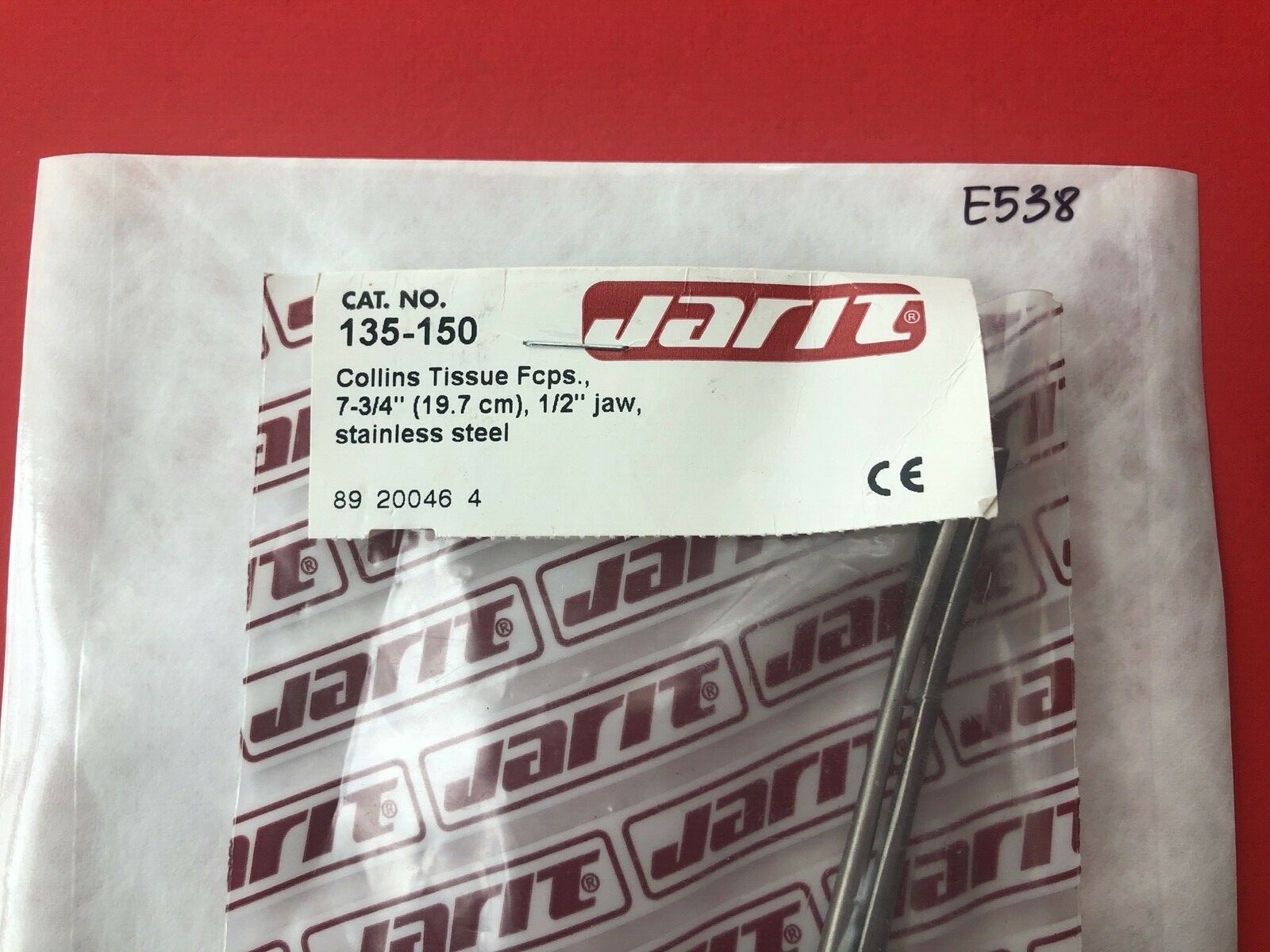 Jarit Collins Tissue Forceps 7-3/4" *MADE IN GERMANY* Ref: 135-150
