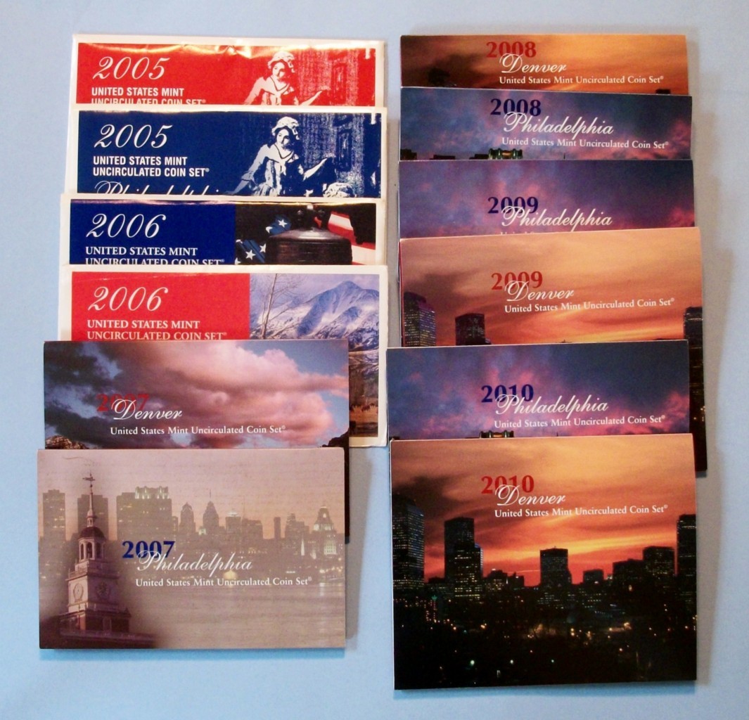 2005 - 2010 SATIN  Mint Sets SIX COMPLETE SETS-2005 2006 2007 2008 2009 2010