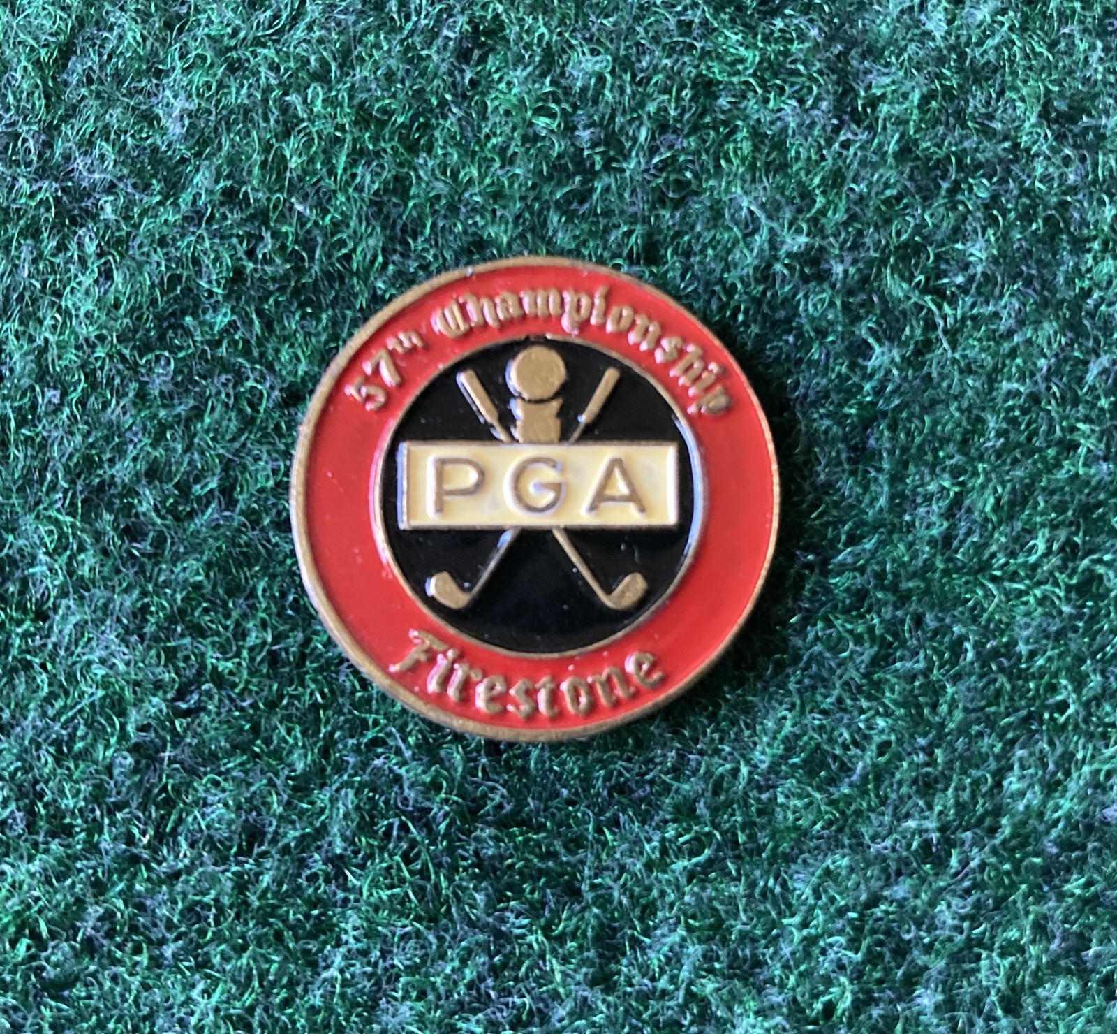 FIRESTONE COUNTRY CLUB 57TH PGA CHAMPIONSHIP GOLF BALL MARKER - METAL - 1"