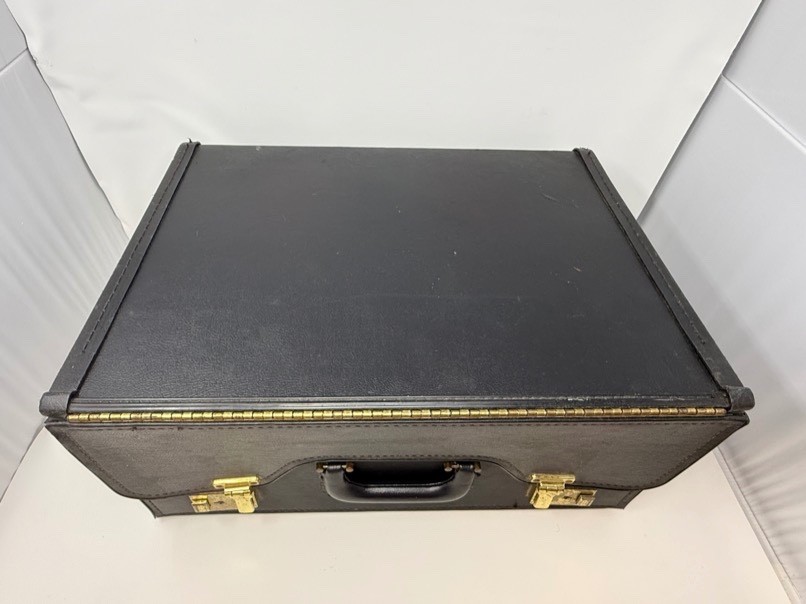 Stebco Vintage 1980s Hard Shell Computer Case Floppy Disk Pocket Brass Locks