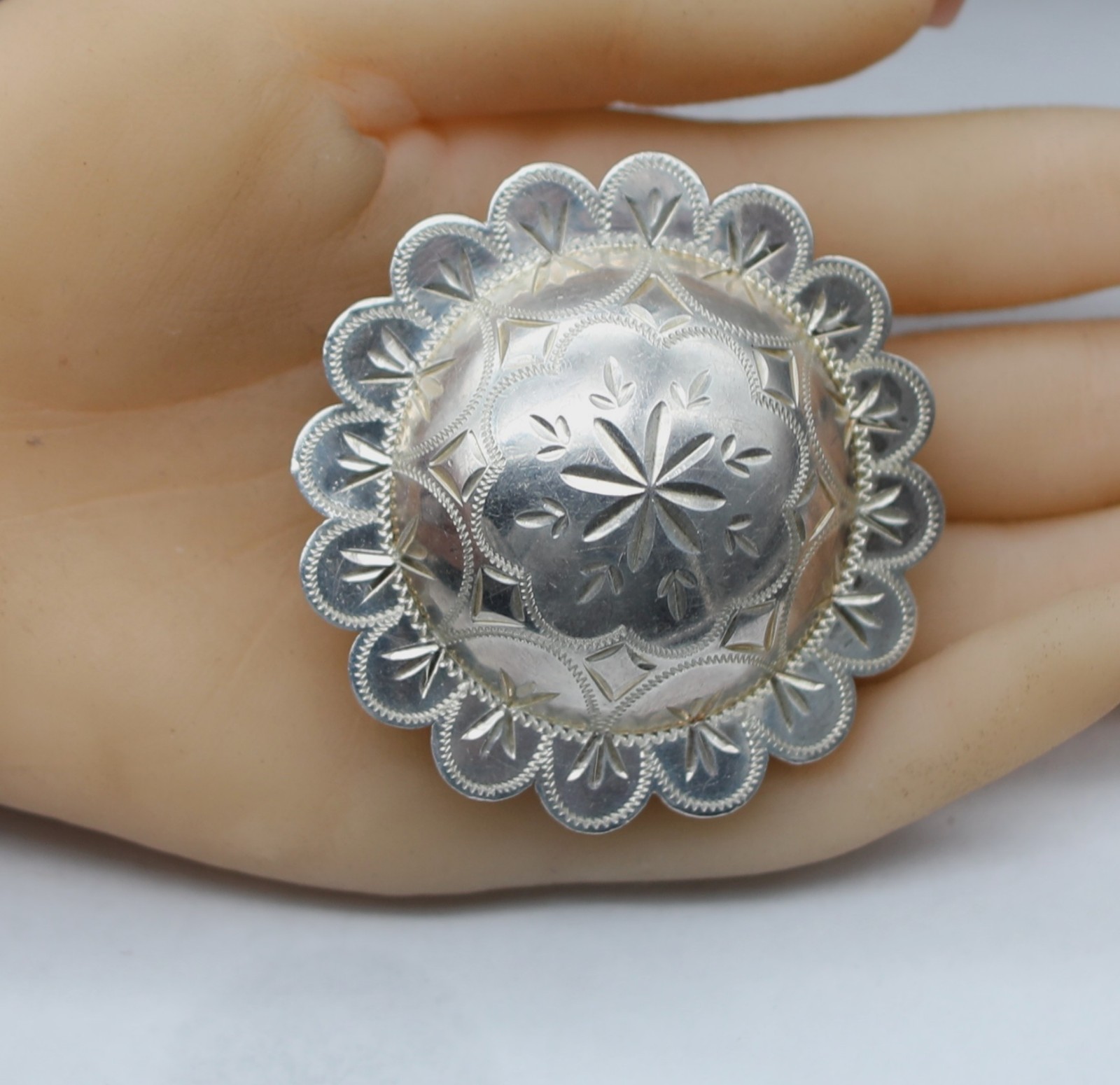 Southwest Sterling Silver Concho Western Scarf Belt Slide Rosette Bridle 36.5g