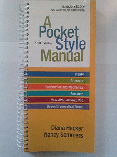 Pocket Style Manual - Spiral-bound By Diana Hacker - GOOD