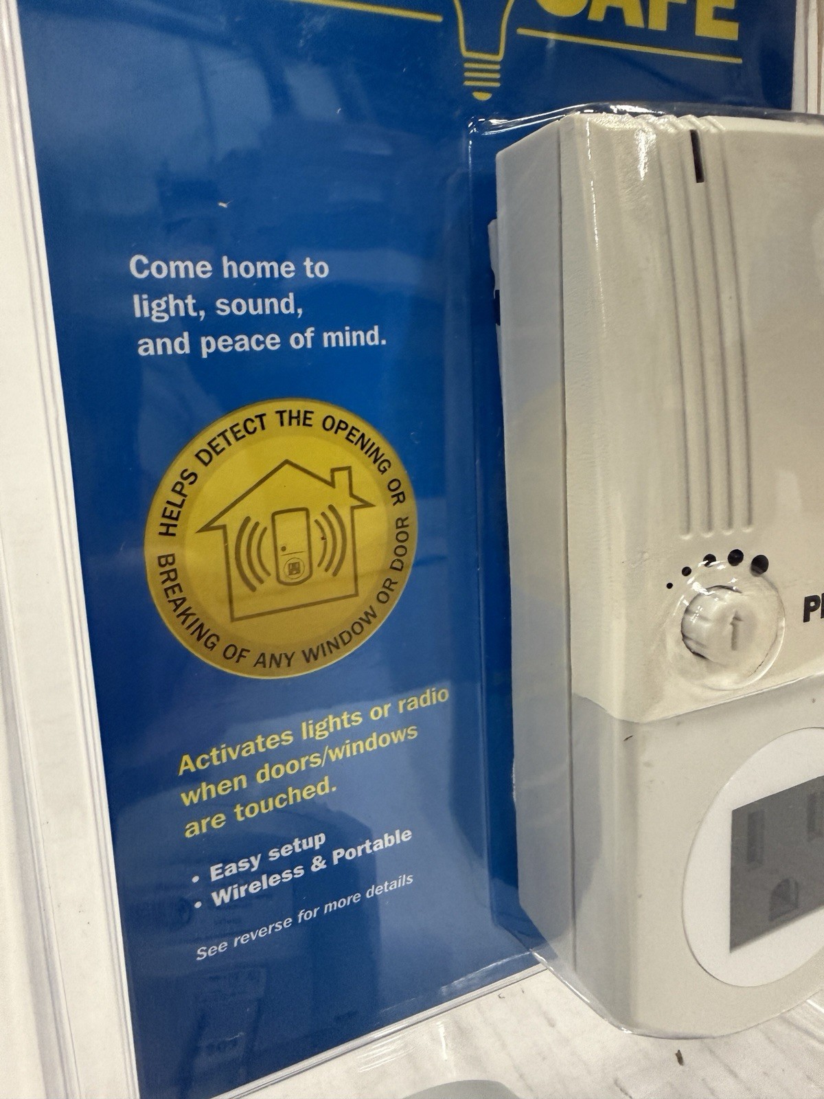 Plug & Safe PS8 Home Motion Security Sensor, Plug In Wireless, Lighting Control