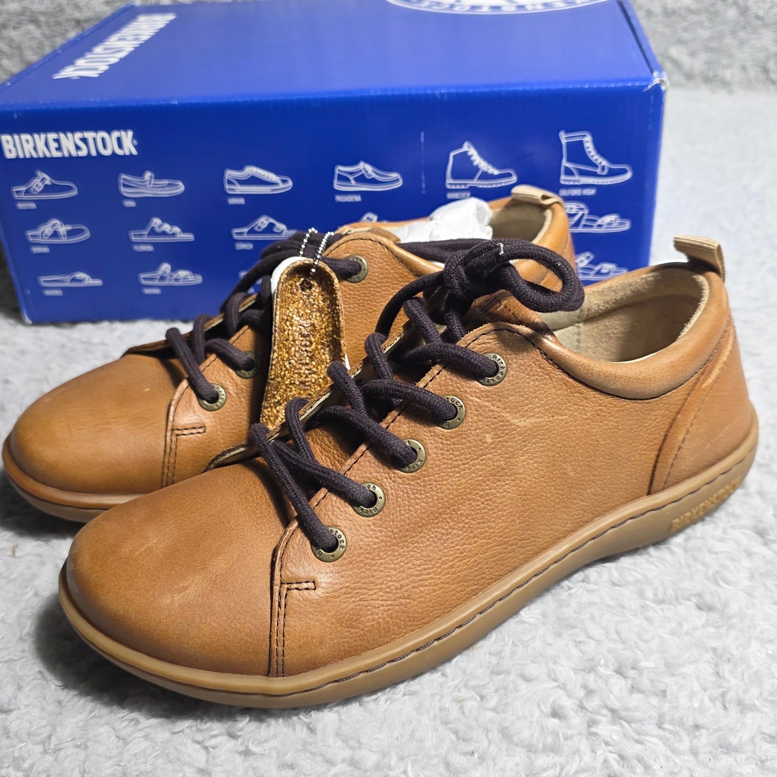 Birkenstock Islay Leather Lace Up Brown Sneakers Loafers Shoes EU 36 US 5 NEW