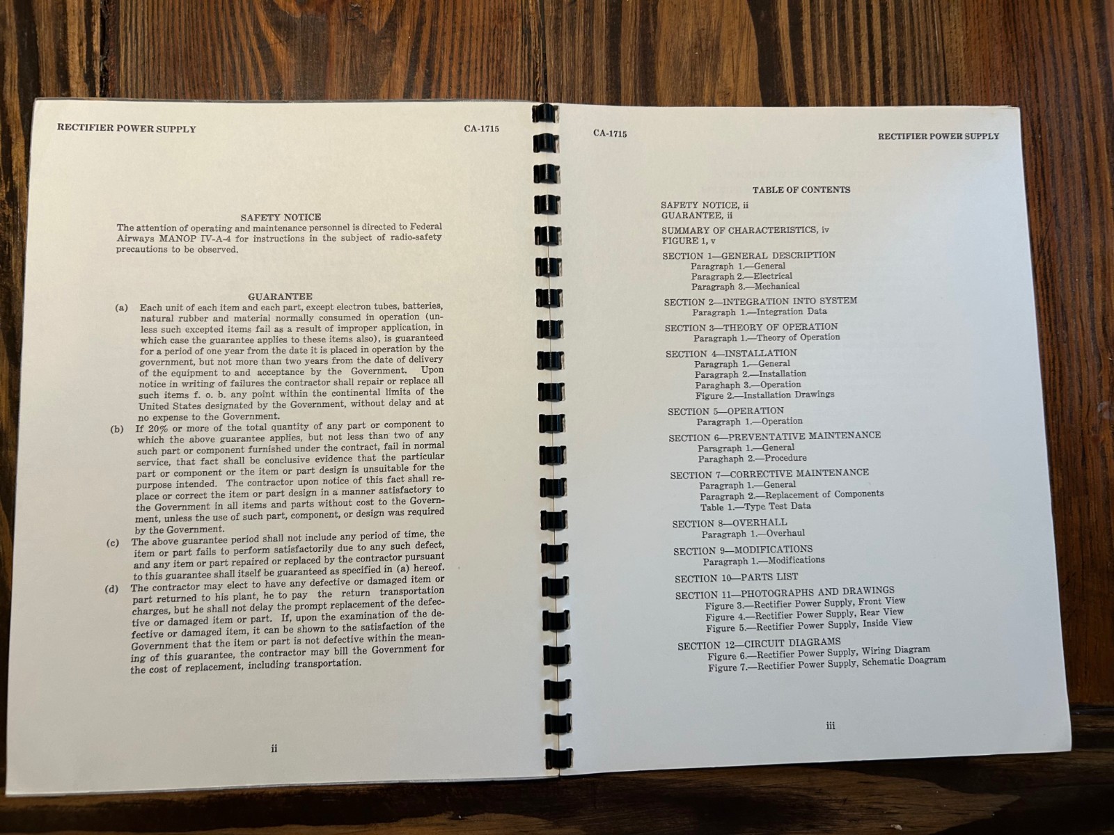 1958 Instruction Book for Rectifier Power Supply Type CA-1715 Maxwell Electronic