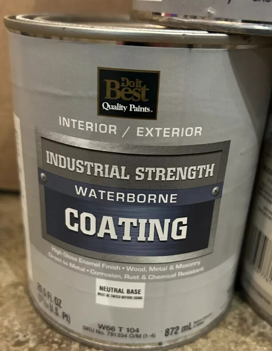 New Do It Best Paint Industrial Strength Waterborne Coating 29.5oz Neutral base