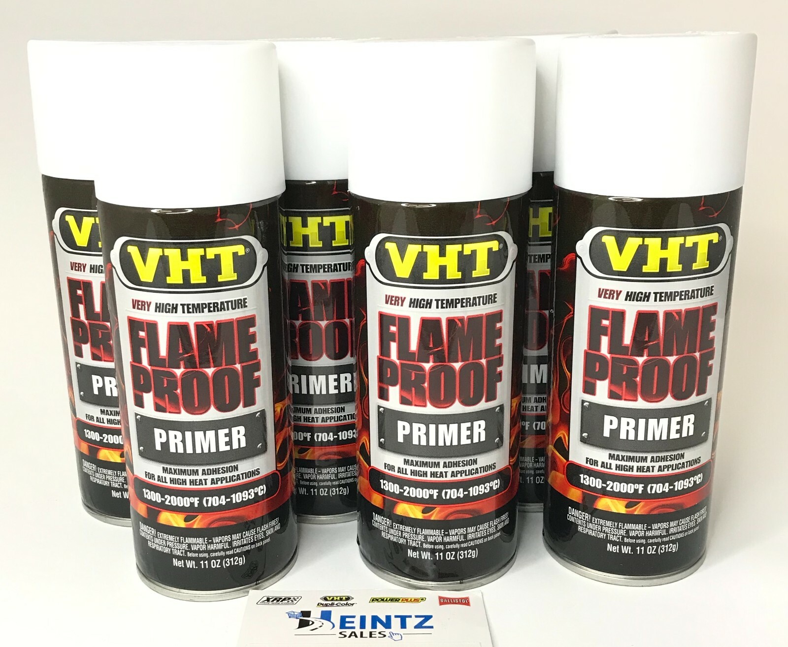 VHT SP118-6 PACK High Temperature Flame Proof FLAT WHITE Header Spray Paint