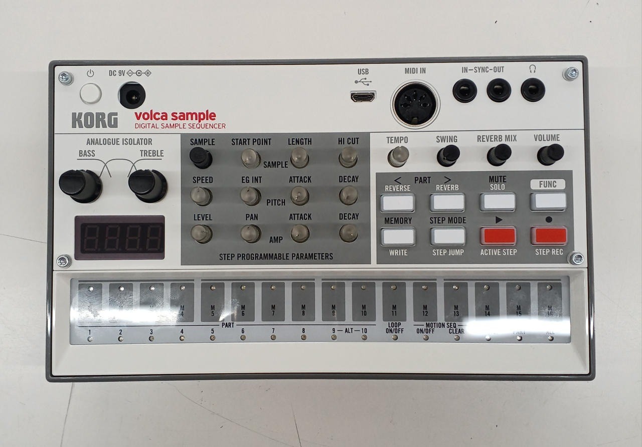 KORG Volca Sample 2 Digital Sequencer 16-Step Pads USB MIDI Reverb w/Box Tested