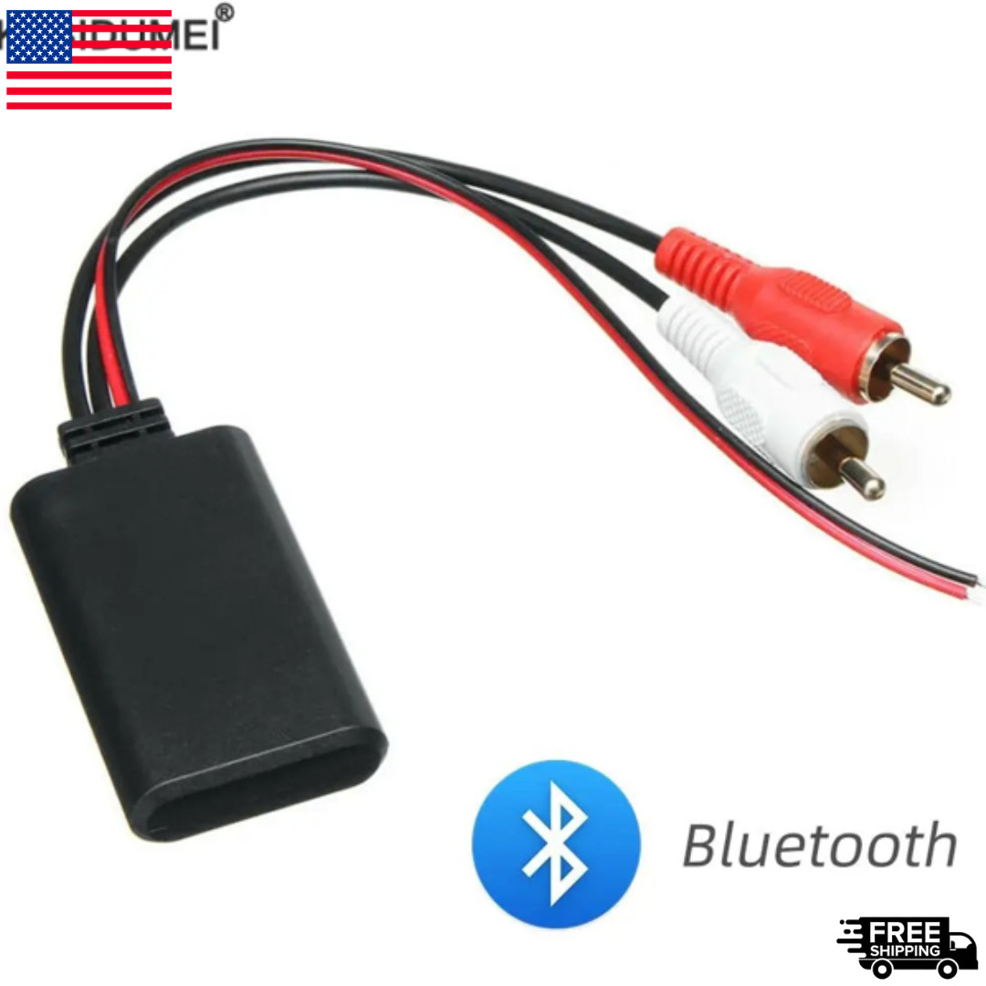 Car-Audio Stereo Bluetooth AUX Receiver Module 2 RCA Interface Cable Adapter-USA
