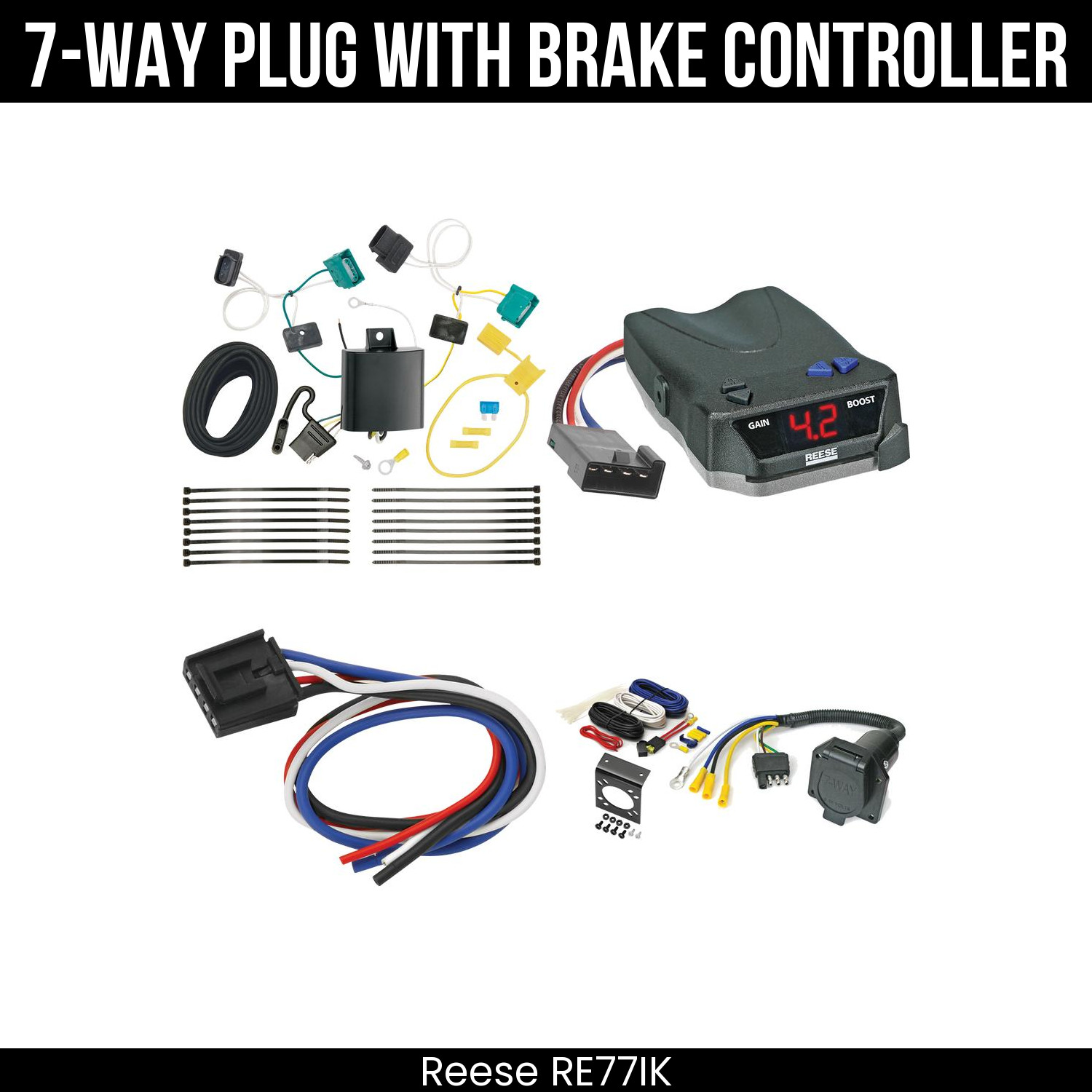 Reese RV 7-Way Wiring Kit + Brake Control For 18-24 Chevy Equinox Except Premier