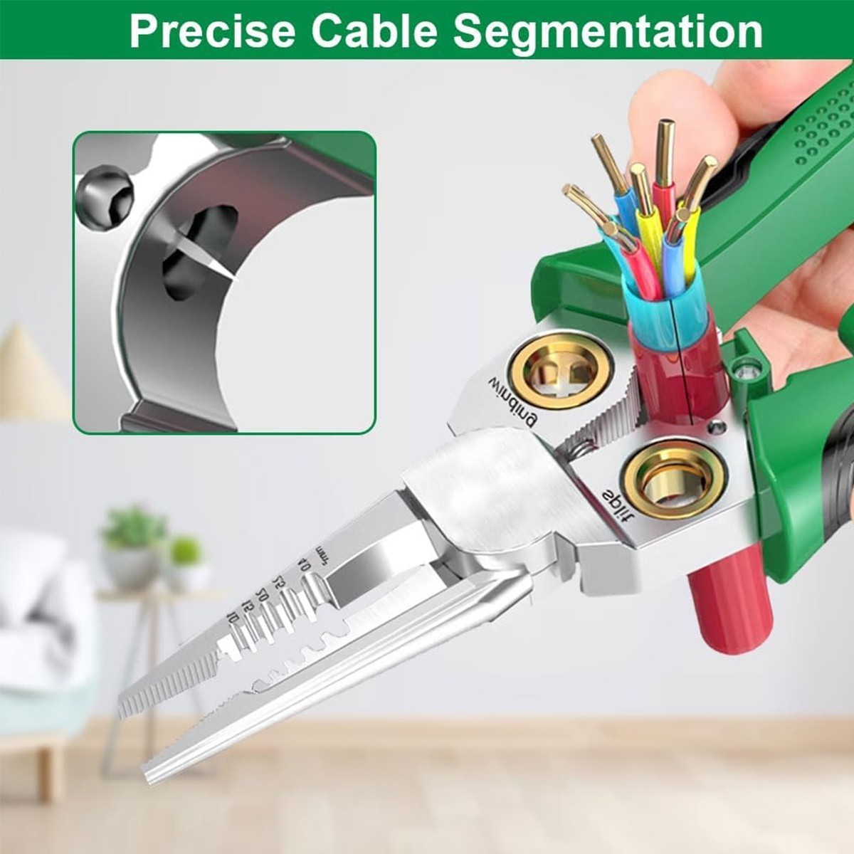 Wire Stripper Twister, Cable Scissors, Voltage Tester Pliers, 8-In-1