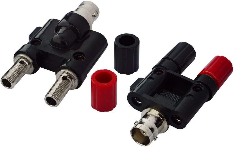 onelinkmore BNC Female to Dual Banana Socket Binding Post RF 2 PCS