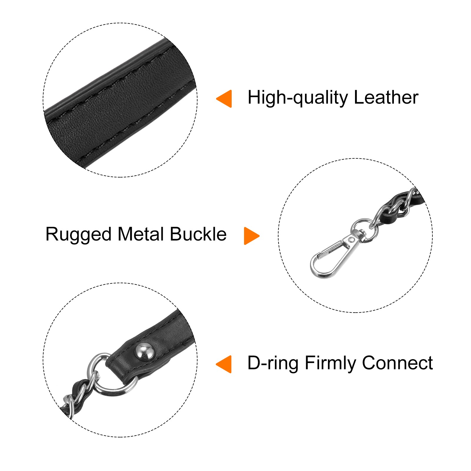 47" Iron Flat Chain Strap Purse Shoulder DIY Replacement Black Silver