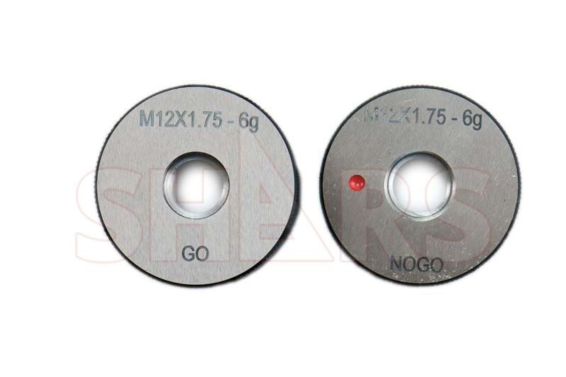 Shars M12 x 1.75 Go No-Go Thread Ring Gage 2 PCS Set Alloy Steel New ![