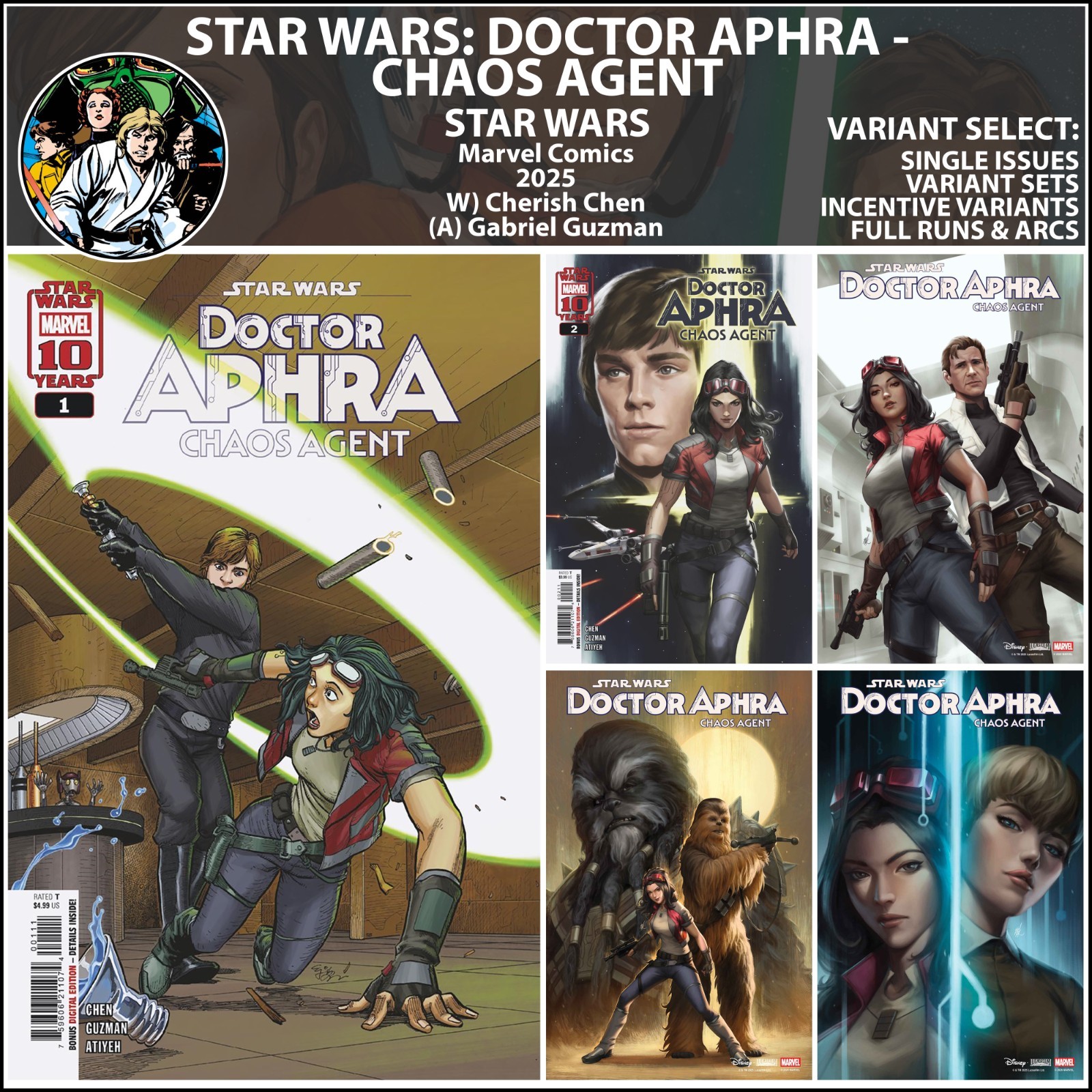 Star Wars: Doctor Aphra - Chaos Agent (2025) #1 2 3 4 5 Marvel COVER SELECT