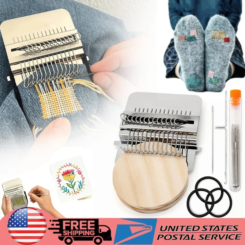 PatchMaker 2.0 Kit, Loom Knitting Kit for Beginners, Mini Patch Darning Loom CW